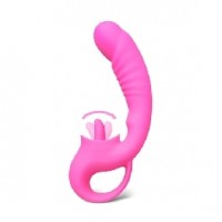  Vibrator with Vibrating Tongue 10-Speed Silicone PINK